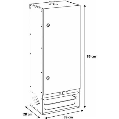 Peetz Fumoir F85 en acier aluminisé avec porte H 85 x L 39 x P 28 cm - Publicité Peetz Fumoir F85 en acier aluminisé avec porte H 85 x L 39 x P 28 cm - Publicité