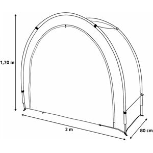 Serre demi-lune 200x80x170cm housse PE 130g/m² fond 110g - Publicité Serre demi-lune 200x80x170cm housse PE 130g/m² fond 110g - Publicité