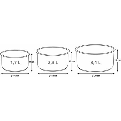 Pradel France Lot 3 casseroles inox 18/10 colorées 16-18-20cm + poignée - Publicité Pradel France Lot 3 casseroles inox 18/10 colorées 16-18-20cm + poignée - Publicité