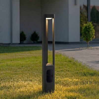 Borne lumineuse extérieur Pirron Lucande, noir, Aluminium, Moderne, Eclairage Exterieur LED - Publicité Borne lumineuse extérieur Pirron Lucande, noir, Aluminium, Moderne, Eclairage Exterieur LED - Publicité