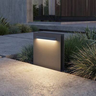 Borne extérieur LED Joril Lucande, gris, Aluminium, Moderne, Borne Eclairage Exterieur - Publicité Borne extérieur LED Joril Lucande, gris, Aluminium, Moderne, Borne Eclairage Exterieur - Publicité