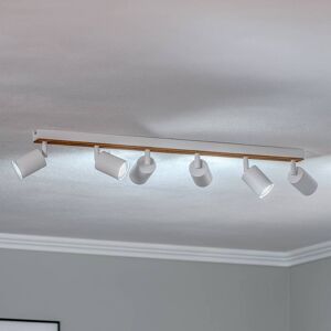 Envostar Tino Spot pour plafond à 6 lampes blanc/bois Envostar, dimmable, blanc, Salon / Salle à manger, Métal, Projecteur halogène - Publicité Envostar Tino Spot pour plafond à 6 lampes blanc/bois Envostar, dimmable, blanc, Salon / Salle à manger, Métal, Projecteur halogène - Publicité