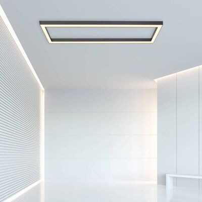 PURE Plafonnier LED Lines Square, dimmable, gris, Salon / Salle à manger, Métal, Moderne, Plafonnier LED - Publicité PURE Plafonnier LED Lines Square, dimmable, gris, Salon / Salle à manger, Métal, Moderne, Plafonnier LED - Publicité