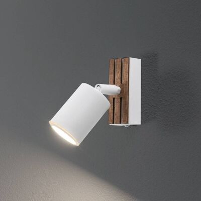 Envostar Tino Spot mural à 1 lampe blanc/bois Envostar, dimmable, blanc, Salon / Salle à manger, Métal, Projecteur halogène - Publicité Envostar Tino Spot mural à 1 lampe blanc/bois Envostar, dimmable, blanc, Salon / Salle à manger, Métal, Projecteur halogène - Publicité