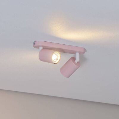 Projecteur de Plafond Double Livia Rose - Plafond - Publicité Projecteur de Plafond Double Livia Rose - Plafond - Publicité