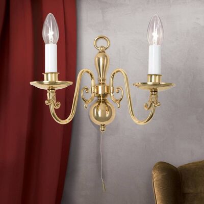 ORION Applique murale IMKE, dimmable, doré, Salon / Salle à manger, Laiton, Antique, Applique Murale - Publicité ORION Applique murale IMKE, dimmable, doré, Salon / Salle à manger, Laiton, Antique, Applique Murale - Publicité