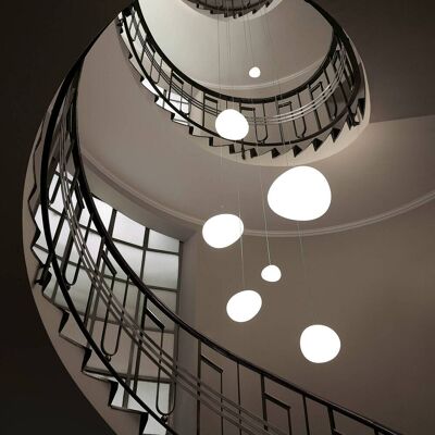 Foscarini Suspension luminaire design Gregg piccola, dimmable, blanc, Salon / Salle à manger, Verre, Design, Suspension - Publicité Foscarini Suspension luminaire design Gregg piccola, dimmable, blanc, Salon / Salle à manger, Verre, Design, Suspension - Publicité