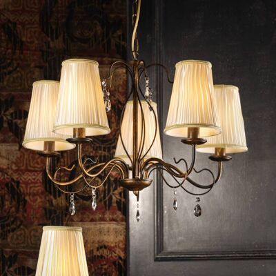 Lustre Delia ONLI, dimmable, bronze, Salon / Salle à manger, Métal, Antique, Lustre - Publicité Lustre Delia ONLI, dimmable, bronze, Salon / Salle à manger, Métal, Antique, Lustre - Publicité