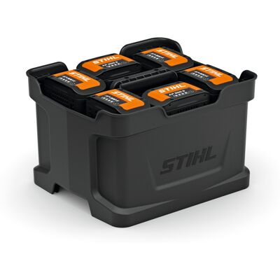 Support pour batteries STIHL - Modèle 4850-490-0600 - Pour 6 Batteries - Publicité Support pour batteries STIHL - Modèle 4850-490-0600 - Pour 6 Batteries - Publicité