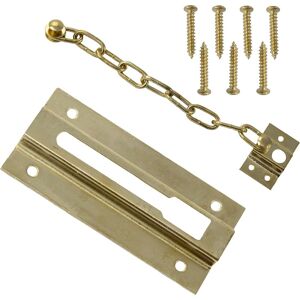 AERZETIX ChenQuanSarl-C59631 - Chaîne De Sécurité 90 Mm - Verrou Entrebâilleur À Chaînette Pour Porte - Couleur Laiton - Targette Antivol Mécanisme De Protection Serrure - En Acier - Publicité AERZETIX ChenQuanSarl-C59631 - Chaîne De Sécurité 90 Mm - Verrou Entrebâilleur À Chaînette Pour Porte - Couleur Laiton - Targette Antivol Mécanisme De Protection Serrure - En Acier - Publicité