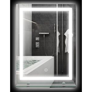 Miroir lumineux LED 20 W interrupteur tactile étagère intégrée 50L x 12l x 70H cm - Publicité Miroir lumineux LED 20 W interrupteur tactile étagère intégrée 50L x 12l x 70H cm - Publicité