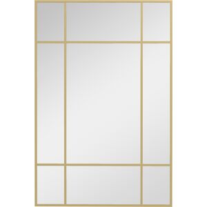 Homcom Miroir mural verrière rectangulaire - installation horizontal ou vertical - 4 crochets - 90 x 60 cm - métal doré - Publicité Homcom Miroir mural verrière rectangulaire - installation horizontal ou vertical - 4 crochets - 90 x 60 cm - métal doré - Publicité