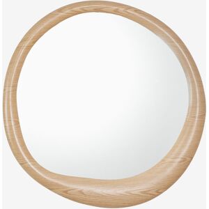 Sklum Miroir mural rond Ø100 cm en MDF Zunire Bois Naturel - Publicité Sklum Miroir mural rond Ø100 cm en MDF Zunire Bois Naturel - Publicité