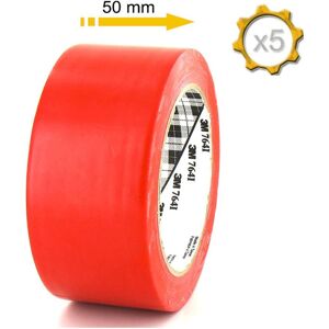 Lot de 5 rubans adhésifs vinyle 3M - Rouge - 50mm - 764R-50 - Publicité Lot de 5 rubans adhésifs vinyle 3M - Rouge - 50mm - 764R-50 - Publicité