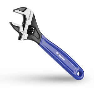 Cle a Molette avec Grande Ouverture 30 mm WORKPRO et Poignee Souple Bi-Matiere, Metrique Complet, Longeur 200 mm - Publicité Cle a Molette avec Grande Ouverture 30 mm WORKPRO et Poignee Souple Bi-Matiere, Metrique Complet, Longeur 200 mm - Publicité