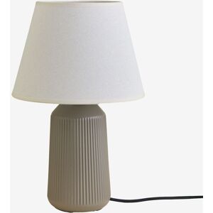 Lampe de table Torena 40 cm en céramique et lin - Publicité Lampe de table Torena 40 cm en céramique et lin - Publicité