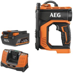 Pack AEG 18V - Mini compresseur Brushless - Batterie 4.0 Ah - Chargeur - Publicité Pack AEG 18V - Mini compresseur Brushless - Batterie 4.0 Ah - Chargeur - Publicité