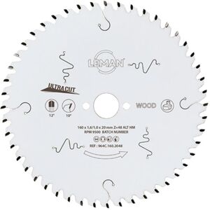 LEMAN Lame de scie circulaire HM Ultracut pour le bois - LSC.964C.W - 250 mm - 30 mm - 2.2 mm - 48 dents - Publicité LEMAN Lame de scie circulaire HM Ultracut pour le bois - LSC.964C.W - 250 mm - 30 mm - 2.2 mm - 48 dents - Publicité