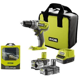 Perceuse RYOBI R18DD3-2415BS - 18V OnePlus - 2 Batteries, Chargeur, 69 Accessoires - Publicité Perceuse RYOBI R18DD3-2415BS - 18V OnePlus - 2 Batteries, Chargeur, 69 Accessoires - Publicité