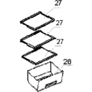 Clayette étagère (repère 27) Réfrigérateur congélateur (373C96 LISTO) - Publicité Clayette étagère (repère 27) Réfrigérateur congélateur (373C96 LISTO) - Publicité