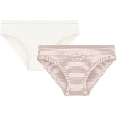 Petit Bateau Lot 2 Culottes Rayées Coton Bio Vieux Rose 2 ans Image