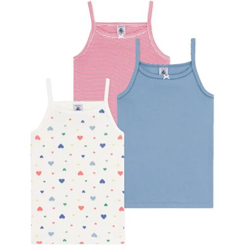 Petit Bateau Lot 3 Débardeurs Cœurs Coton Bio Rose 2 ans Image