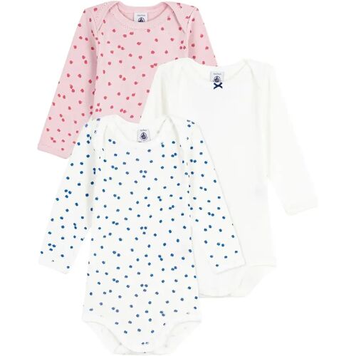 Petit Bateau Lot 3 Bodies Pommes Coton Bio Ecru 3 mois Image