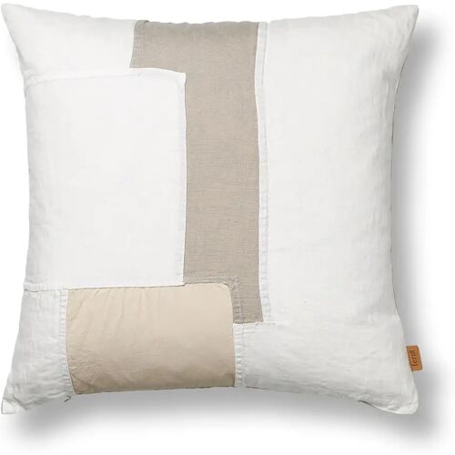 Ferm Living Coussin Part patchwork en lin  Blanc 50x50 Image