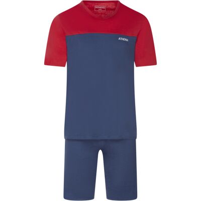 - Pyjama Court Avec Manches Courtes Et Col V Arrondi Athena Coton Bleu - Bleu S - Publicité - Pyjama Court Avec Manches Courtes Et Col V Arrondi Athena Coton Bleu - Bleu S - Publicité