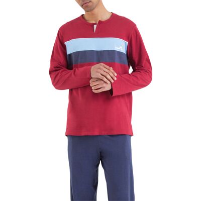 - Pyjama Long Athena Coton Avec Manches Longues Et Col Tunisien Prune Rayé - Prune M - Publicité - Pyjama Long Athena Coton Avec Manches Longues Et Col Tunisien Prune Rayé - Prune M - Publicité