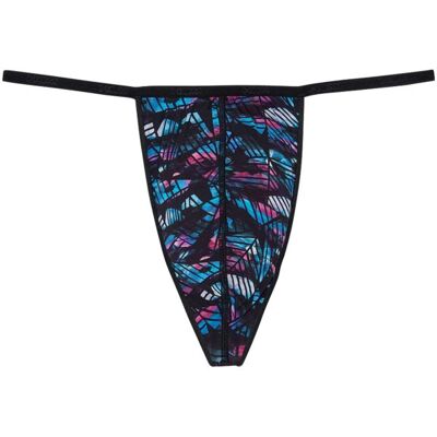 Hom - String Hom Noir En Dentelle Ajourée Avec Une Doublure Colorée - Noir L - Publicité Hom - String Hom Noir En Dentelle Ajourée Avec Une Doublure Colorée - Noir L - Publicité
