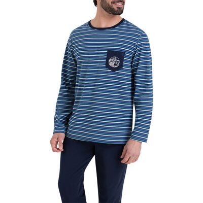 - Pyjama Long Coupe Droite Athena En Coton Bleu à Rayures Et Avec Une Poche - Bleu M - Publicité - Pyjama Long Coupe Droite Athena En Coton Bleu à Rayures Et Avec Une Poche - Bleu M - Publicité