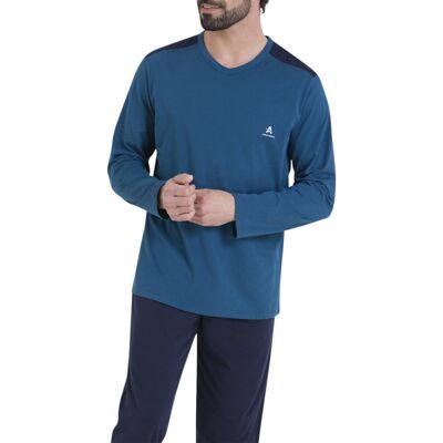 - Pyjama Athena Coton Avec Manches Longues Et Col V Bleu - Bleu S - Publicité - Pyjama Athena Coton Avec Manches Longues Et Col V Bleu - Bleu S - Publicité
