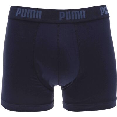 Puma - Lot De 2 Boxer Marine Unis à Bande élastiquée Brodée à La Taille - Bleu S - Publicité Puma - Lot De 2 Boxer Marine Unis à Bande élastiquée Brodée à La Taille - Bleu S - Publicité