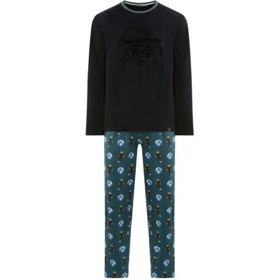 Arthur - Pyjama Long En Coton Biologique Noir Imprimé Teddy Avec Une Coupe Fermée Et Col Rond - Noir M - Publicité Arthur - Pyjama Long En Coton Biologique Noir Imprimé Teddy Avec Une Coupe Fermée Et Col Rond - Noir M - Publicité