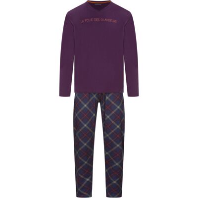 Arthur - Pyjama Long Arthur Avec Manches Longues Et Col V Violet Carreaux - Violet M - Publicité Arthur - Pyjama Long Arthur Avec Manches Longues Et Col V Violet Carreaux - Violet M - Publicité