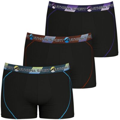 - Lot De 3 Boxers Athena Noir - Noir L - Publicité - Lot De 3 Boxers Athena Noir - Noir L - Publicité