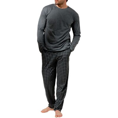 Arthur - Pyjama Long Arthur En Coton Avec Manches Longues Et Col Rond Gris à Carreaux - Gris 2XL - Publicité Arthur - Pyjama Long Arthur En Coton Avec Manches Longues Et Col Rond Gris à Carreaux - Gris 2XL - Publicité