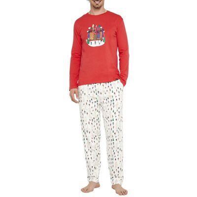 Arthur - Pyjama Long Arthur Coton Avec Manches Longues Et Col V Rouge - Rouge XL - Publicité Arthur - Pyjama Long Arthur Coton Avec Manches Longues Et Col V Rouge - Rouge XL - Publicité