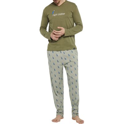 Arthur - Pyjama Long Arthur Coton Avec Manches Longues Et Col V Kaki - Kaki L - Publicité Arthur - Pyjama Long Arthur Coton Avec Manches Longues Et Col V Kaki - Kaki L - Publicité