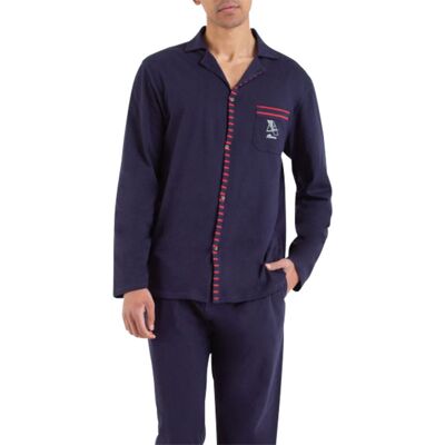 - Pyjama Long Athena En Coton Avec Manches Longues Et Col à Revers Courts Bleu Marine - Marine L - Publicité - Pyjama Long Athena En Coton Avec Manches Longues Et Col à Revers Courts Bleu Marine - Marine L - Publicité