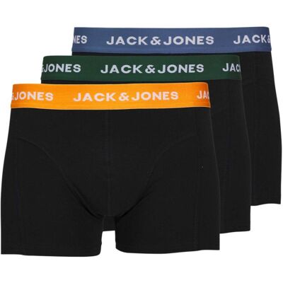 Jack & Jones - Lot De 3 Boxers Classique En Coton Noirs Unis Coupe Fermée Et Ceinture Colorée - Noir S - Publicité Jack & Jones - Lot De 3 Boxers Classique En Coton Noirs Unis Coupe Fermée Et Ceinture Colorée - Noir S - Publicité