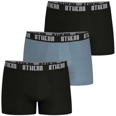 Athena - Lot De 3 Boxers En Coton Multicolores Unis à Coupe Fermée Et Taille élastiquée - XL - Publicité Athena - Lot De 3 Boxers En Coton Multicolores Unis à Coupe Fermée Et Taille élastiquée - XL - Publicité