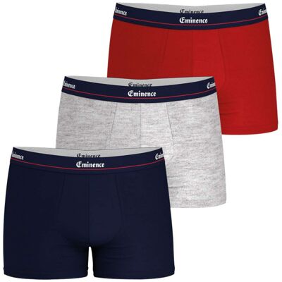 EMINENCE - Lot De 3 Boxers Classiques Multicolores Unis Avec Une Coupe Fermée - Multicolore 2XL - Publicité EMINENCE - Lot De 3 Boxers Classiques Multicolores Unis Avec Une Coupe Fermée - Multicolore 2XL - Publicité