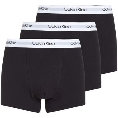 Calvin Klein Jeans - Lot De 3 Boxers Classiques En Coton Noirs Unis à Ceinture élastiquée Blanche - Noirs M - Publicité Calvin Klein Jeans - Lot De 3 Boxers Classiques En Coton Noirs Unis à Ceinture élastiquée Blanche - Noirs M - Publicité