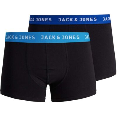 Jack & Jones - Lot De 2 Boxers Marine Et Noir En Coton Unis Avec Taille élastiquée Bleue - Noir M - Publicité Jack & Jones - Lot De 2 Boxers Marine Et Noir En Coton Unis Avec Taille élastiquée Bleue - Noir M - Publicité