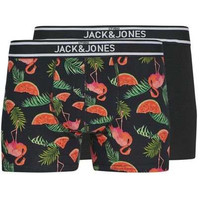 Jack & Jones - Lot De 2 Boxers Classique Noir Uni Avec Une Coupe Fermée à Taille élastiquée - Noir M - Publicité Jack & Jones - Lot De 2 Boxers Classique Noir Uni Avec Une Coupe Fermée à Taille élastiquée - Noir M - Publicité