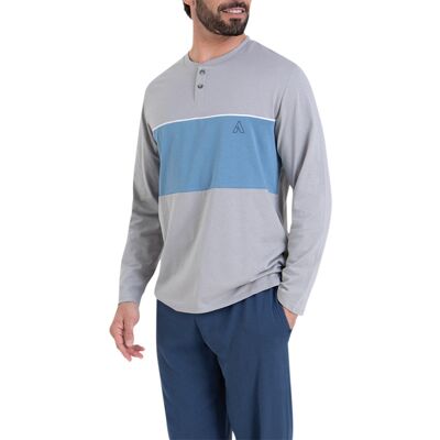 - Pyjama Long Athena Coton Avec Manches Longues Et Col Tunisien Gris - Gris XL - Publicité - Pyjama Long Athena Coton Avec Manches Longues Et Col Tunisien Gris - Gris XL - Publicité