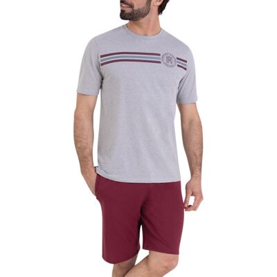 - Pyjama Court Athena Coton Avec Manches Courtes Et Col Rond Gris - Gris L - Publicité - Pyjama Court Athena Coton Avec Manches Courtes Et Col Rond Gris - Gris L - Publicité