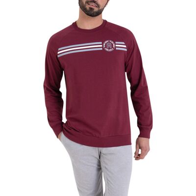 - Pyjama Long Athena Coton Avec Manches Longues Et Col Rond Bordeaux - Bordeaux L - Publicité - Pyjama Long Athena Coton Avec Manches Longues Et Col Rond Bordeaux - Bordeaux L - Publicité